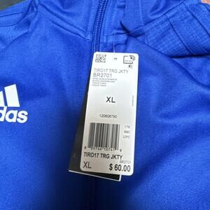 Adidas Men's Tiro 17 Jacket Training Blue White Size XL Full Zip BR2701